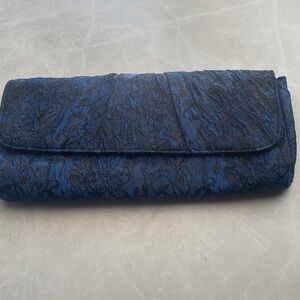 Lauren Merkin Midnight Blue and Black Clutch
